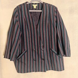 Kashima Kosaki Striped Double Breasted Blazer Size 38